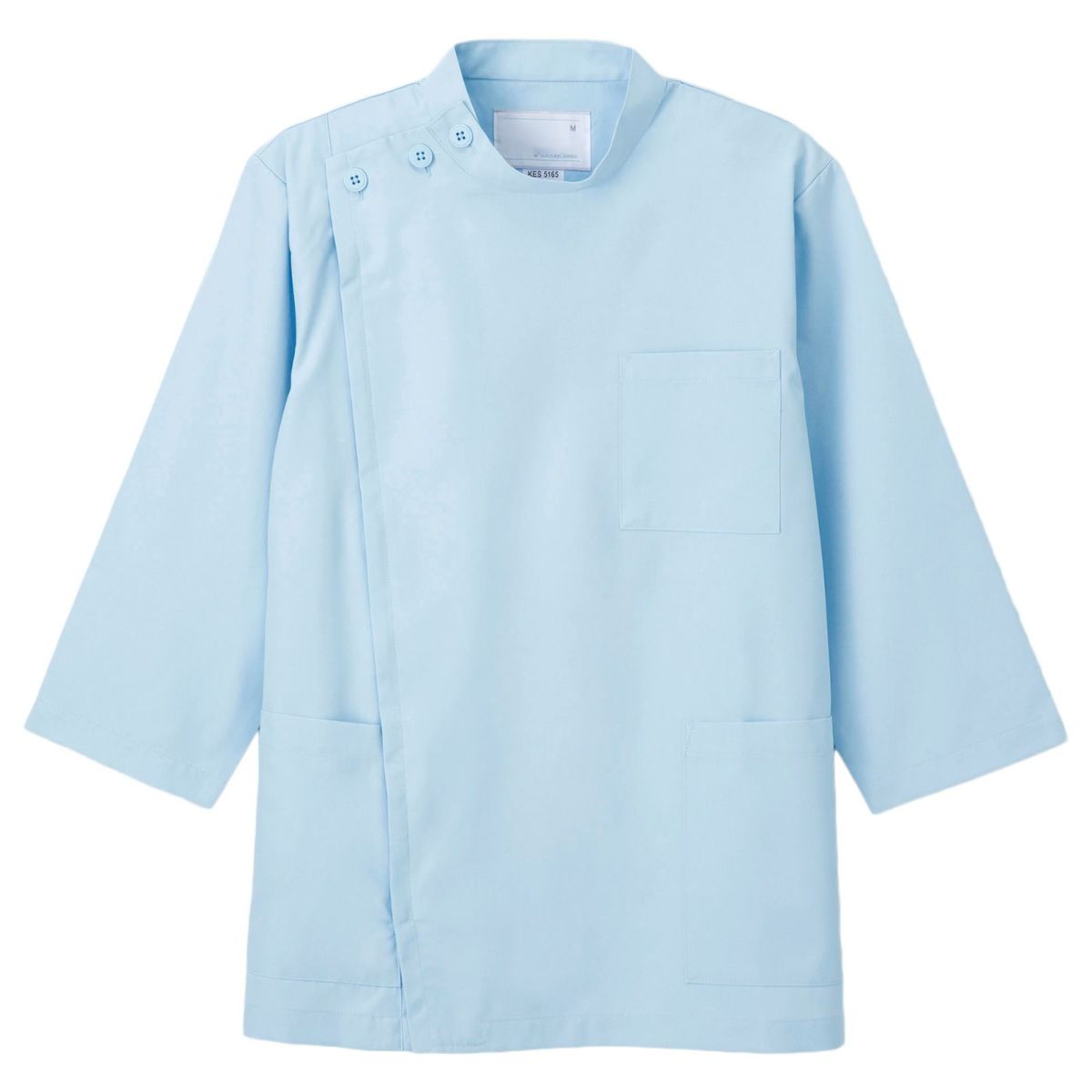 男子横掛8分袖 ブルー KES-5165