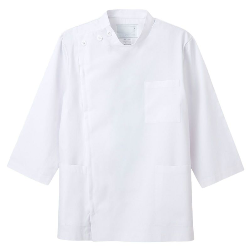 男子横掛8分袖 ホワイト KES-5165