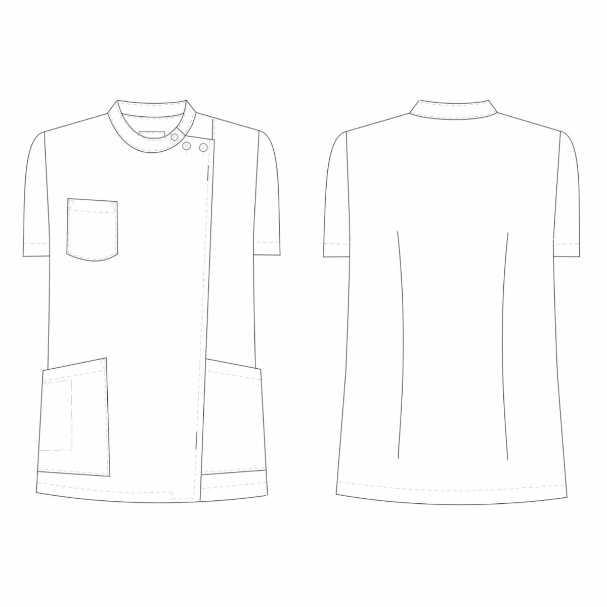 女子横掛半袖 ブルー KES-5172