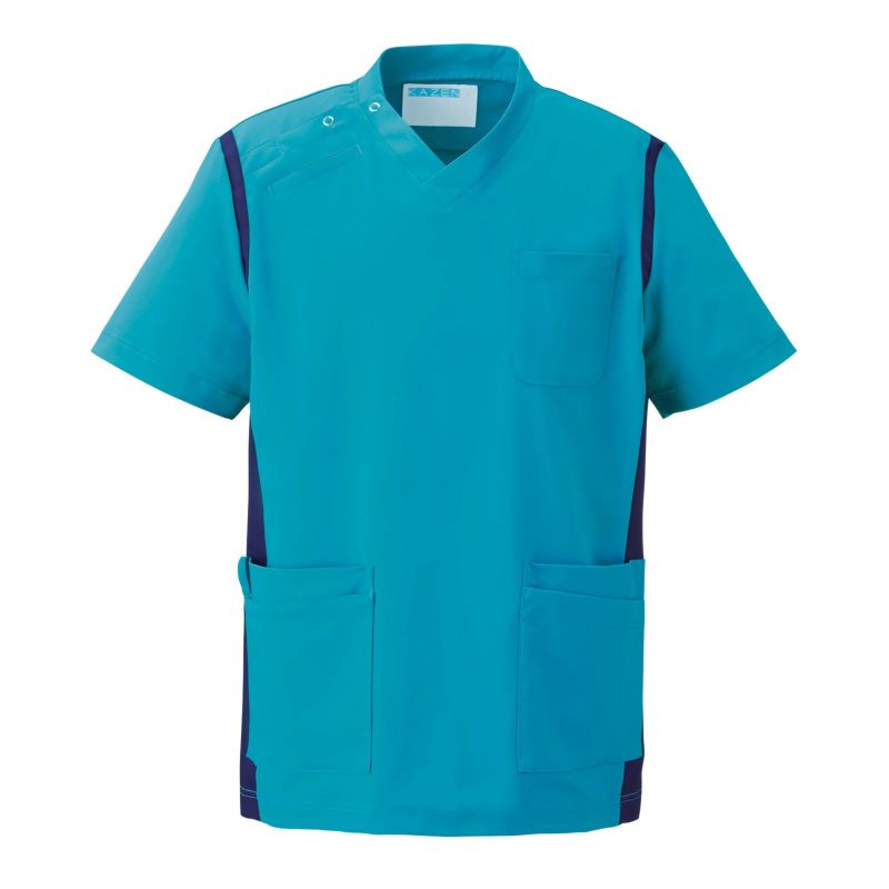 Smart Scrub スクラブ ターコイズ×ネイビー 男女兼用 971-42