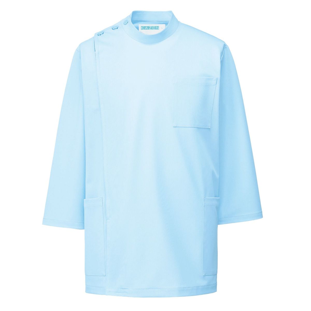 メンズ医務衣七分袖 シルポート サックス 246-11