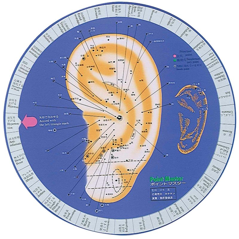 耳針療法のためのポイントマスター