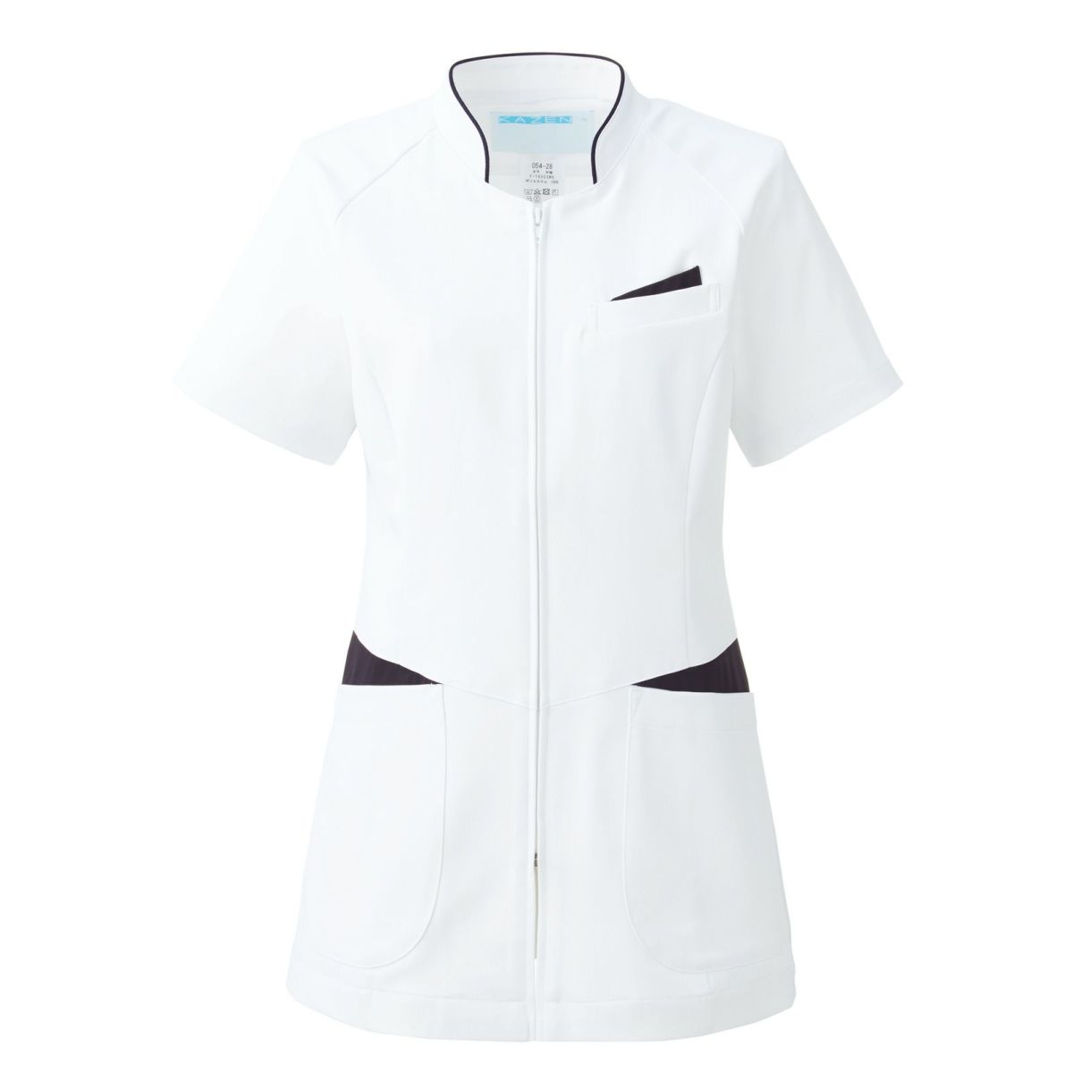 ネオネイビー レディスジャケット ホワイト×ネイビー 054-28