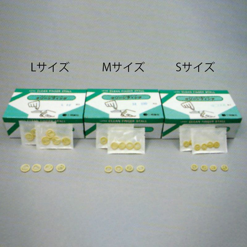 クリーンフィング(ラテックス指サック)S、M