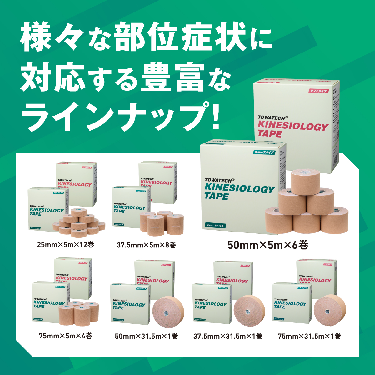 トワテック　キネシオロジーテープ 3.75cm×32m 1巻