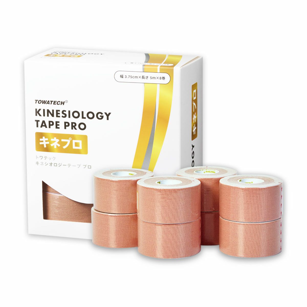トワテック　キネシオロジーテープ PRO(3.75cm×5m　8巻)【まとめ買い】