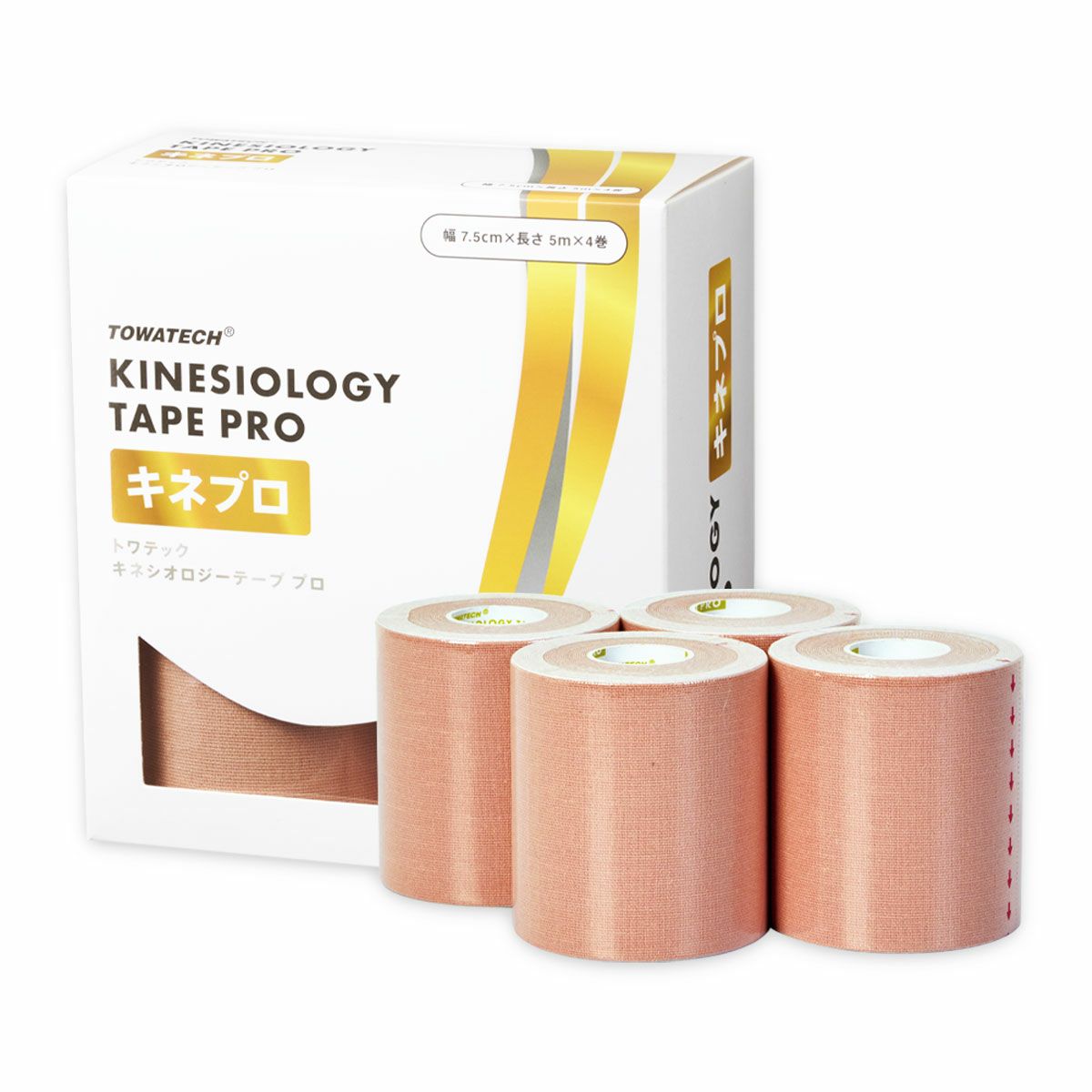 トワテック　キネシオロジーテープ PRO(7.5cm×5m　4巻)【まとめ買い】
