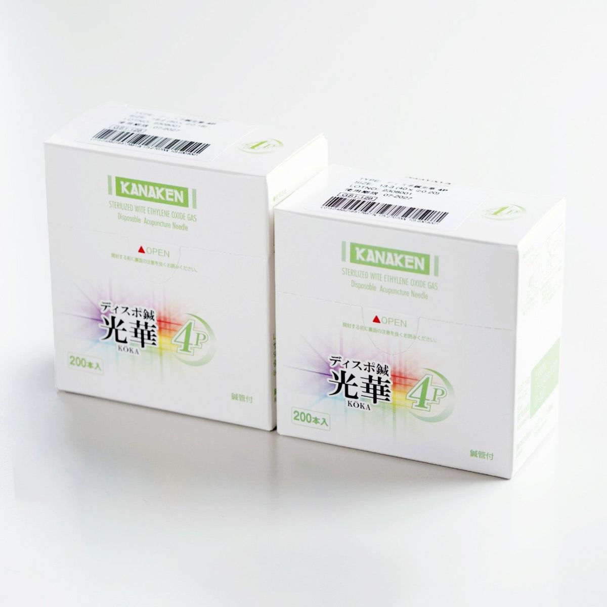 カナケンディスポ鍼 光華 4Pタイプ（1寸（30mm）1番/0.16/緑）200本