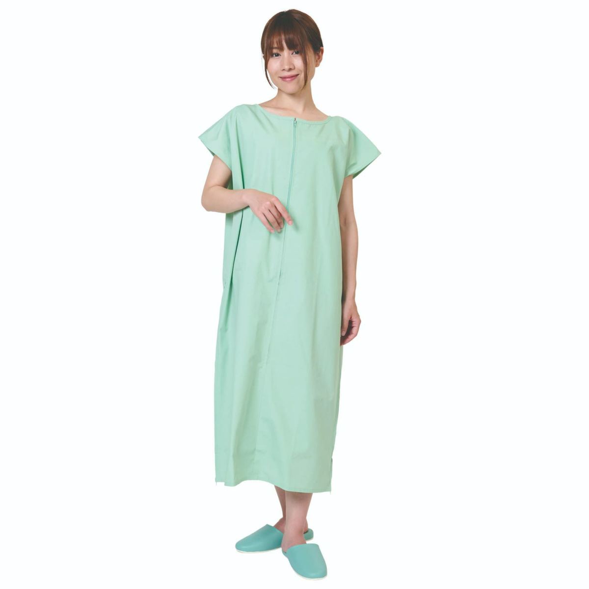 トワテック鍼灸患者着 ワンピース アイスグリーン