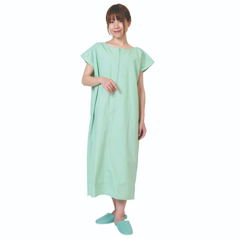トワテック鍼灸患者着 ワンピース アイスグリーン 【まとめ買い】