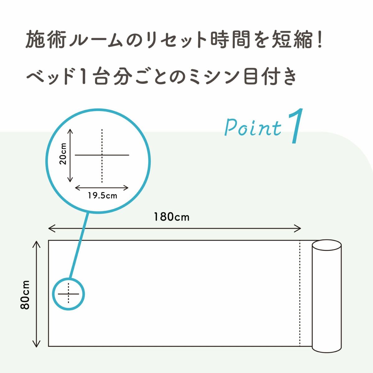 【非防水】TW不織布ペーパーシーツ ブラウン 80×180cm×50枚（4巻入）